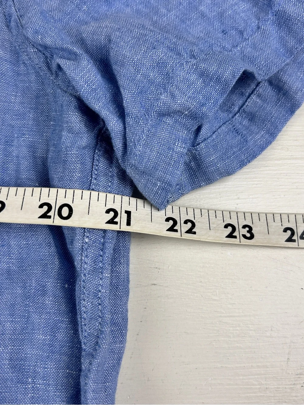 J Crew Baird Mcnutt Irish Linen Button Shirt Mens Medium Blue Short Sleeve